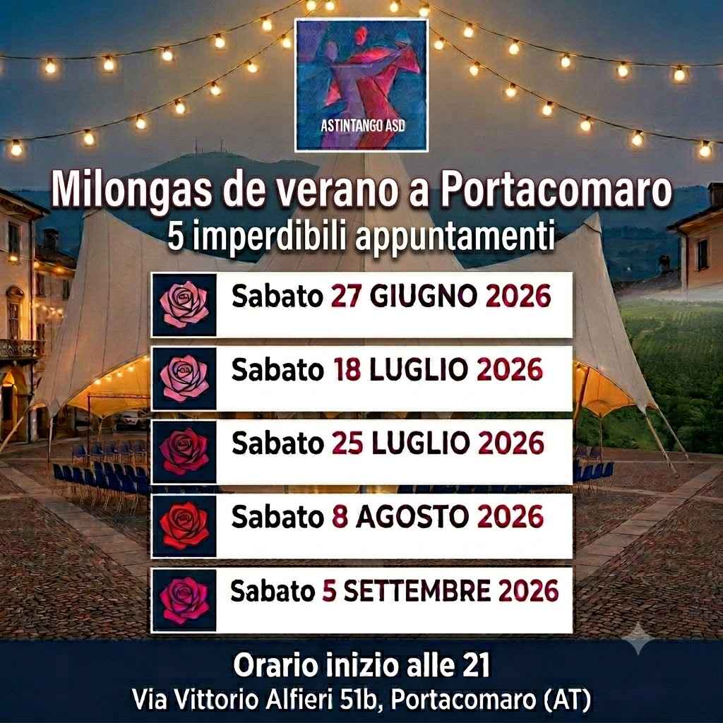 Milonga de verano a Portacomaro (At) con Astintango Asd