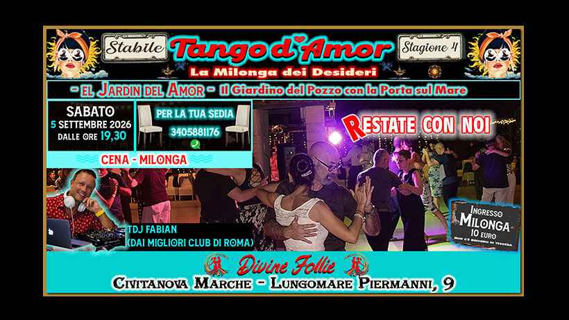 Tango D'amor - La Milonga in Riva al Mare di Civitanova Marche