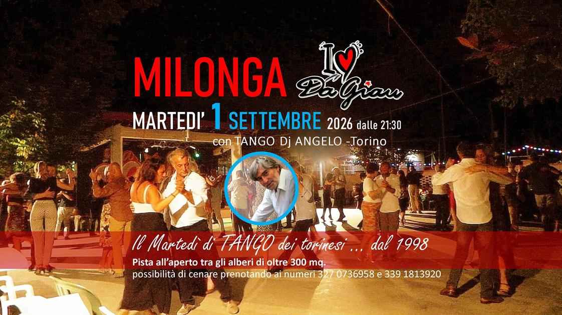 Milonga "da Giau" Torino all'aperto su pista di oltre 300 mq. Musicalizza Tango Dj Angelo -torino