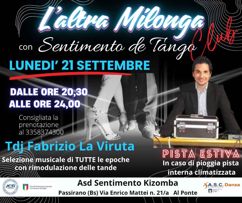 L'altra Milonga Club Con Sentimento De Tango Tdj Fabrizio La Viruta. Pista esterna