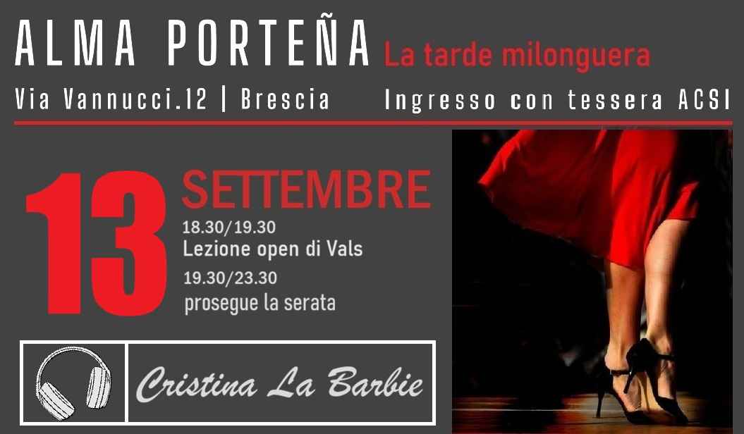 La tarde milonguera con lezione di Vals aperta a tutti