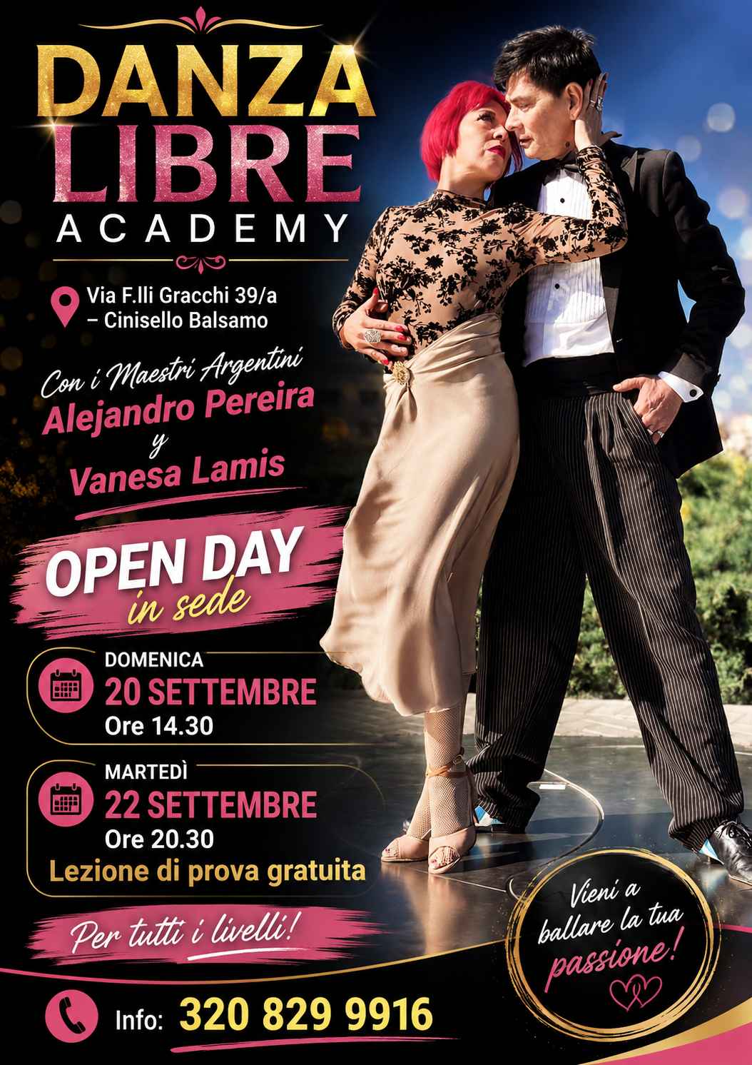 Danza Libre Academy - Open Day con i Maestri Argentini Alejandro Pereira y Vanesa Lamis