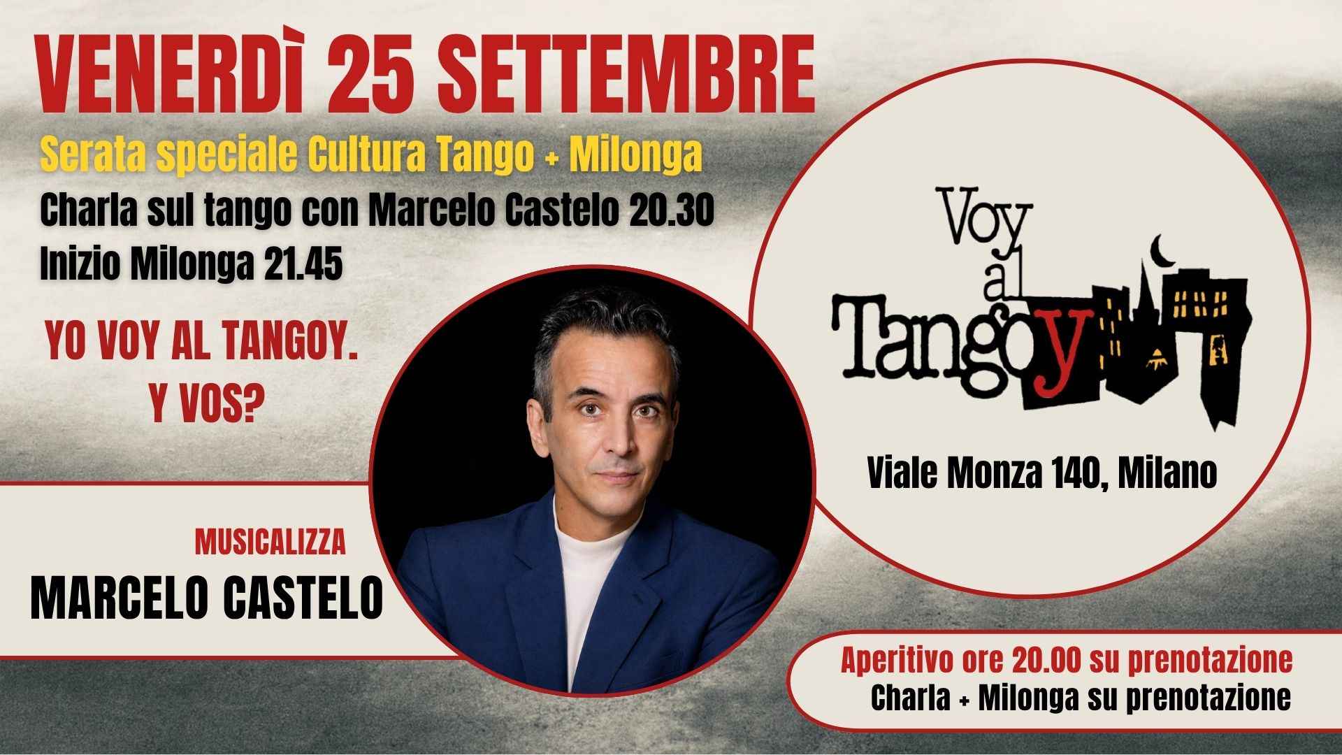 Voy Al Tangoy - Serata Speciale Charla + Milonga con Marcelo Castelo