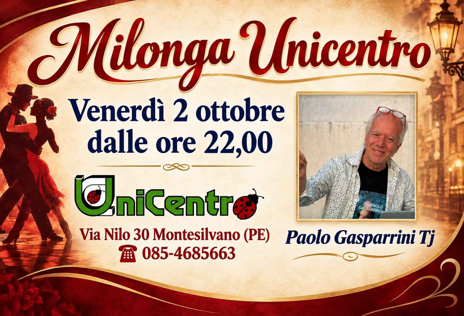Milonga Unicentro - venerdì 2 ottobre - Paolo Gasparrini Tdj