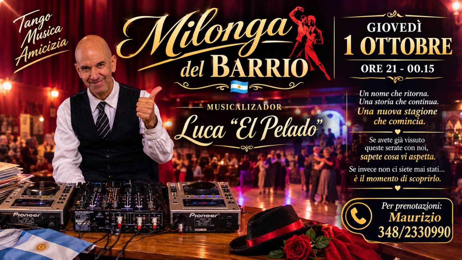 Serata di Milonga al Barrio: Special Guest Luca "el Pelado"