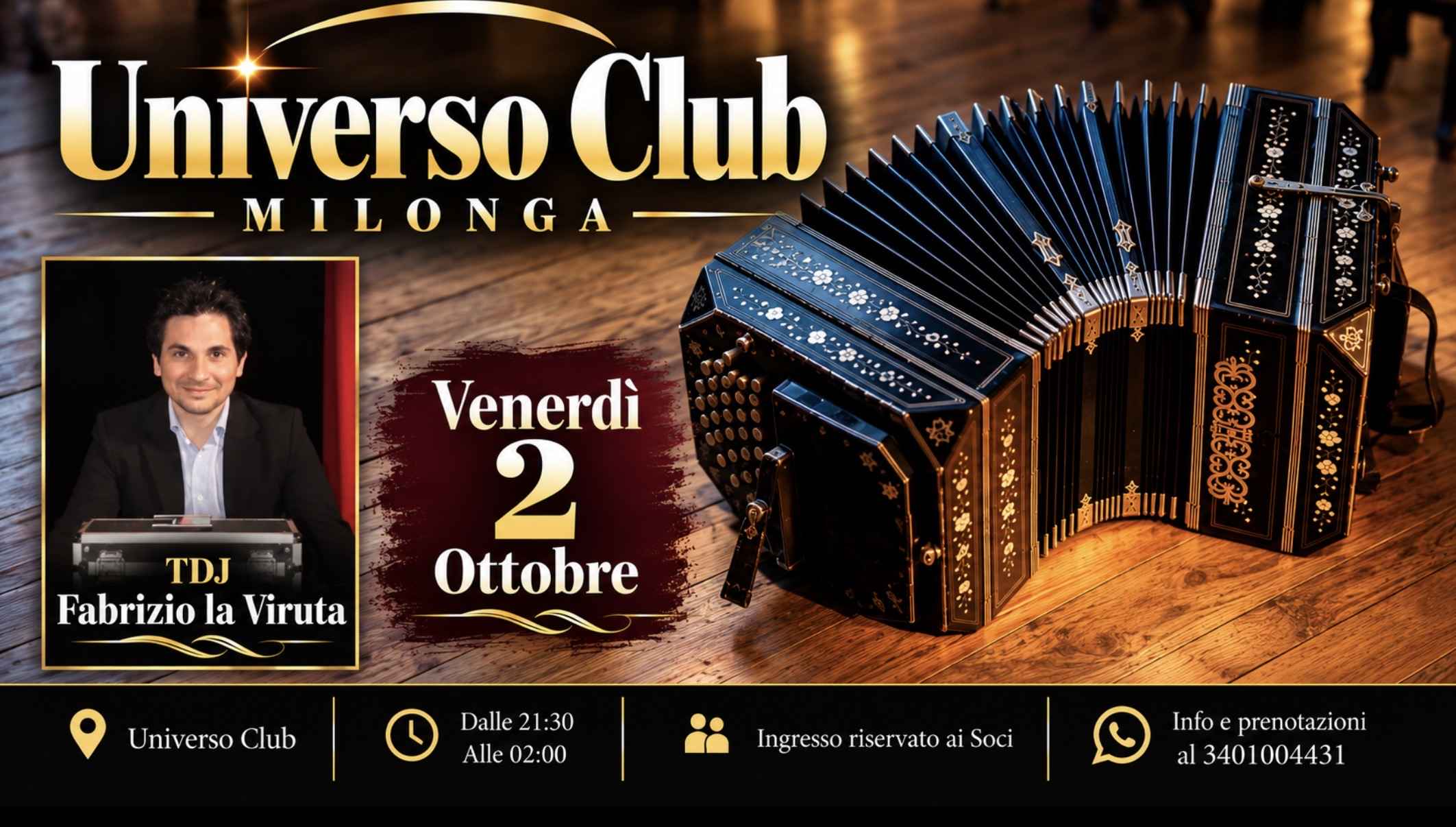 Universo Club Milonga con Fabrizio La Viruta tdj