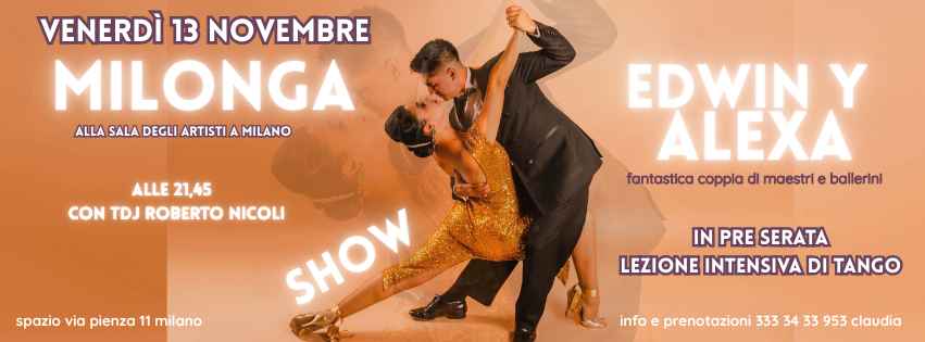 Milonga con show di Alexa y Edwin stage in pre serata Tdj Nicoli