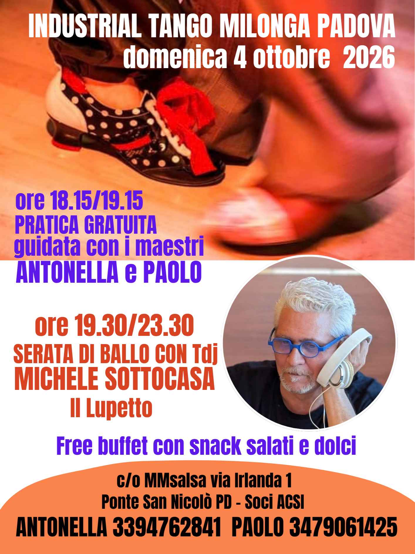 Milonga Industrial Tango: pratica gratuita pomeridiana e serata di ballo con Tdj Michele Sottocasa