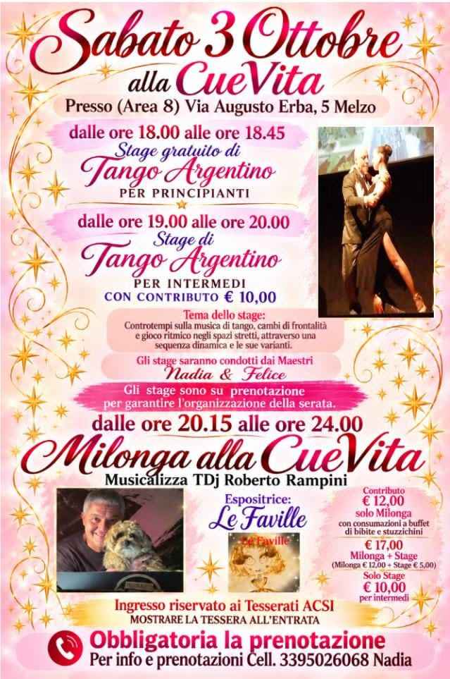 Cuevita tango: Stage per Principianti + Stage per Intermedi + Milonga