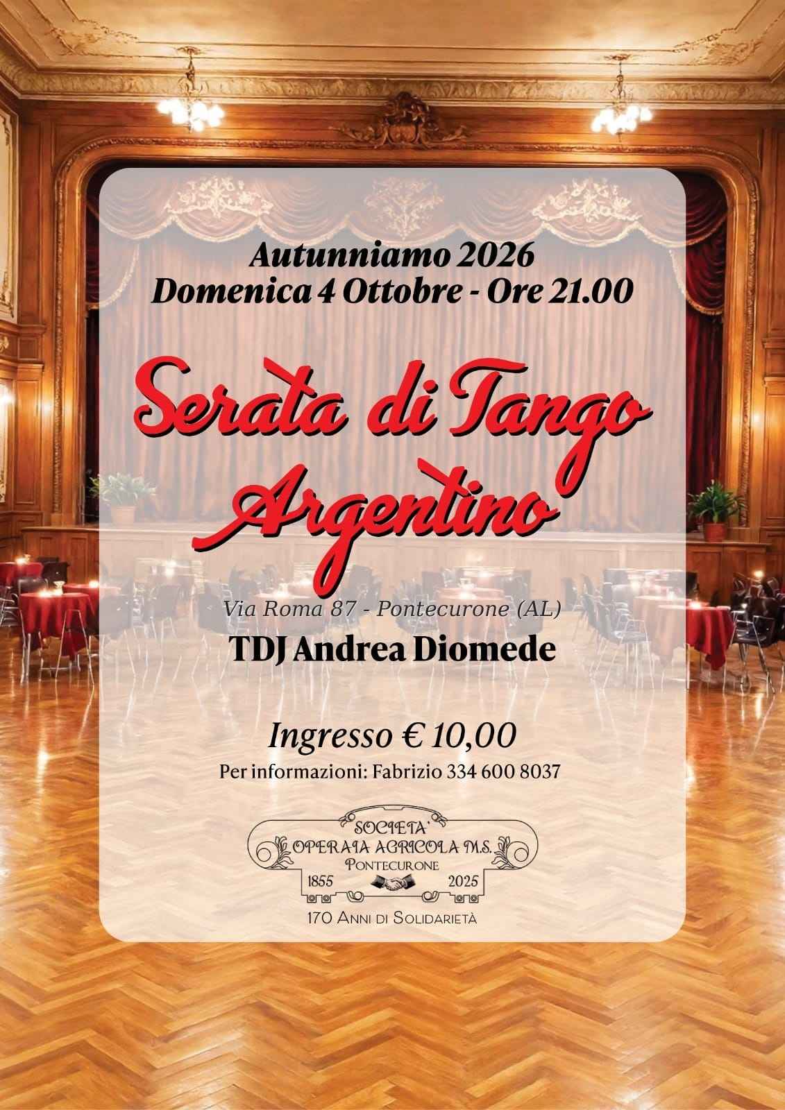 Serata di milonga alla sala Soams Pontecurone Al