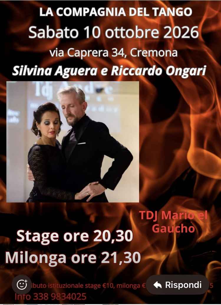 Cdeltango Cr: Stage e Milonga con Silvina Aguera y Riccardo Ongari