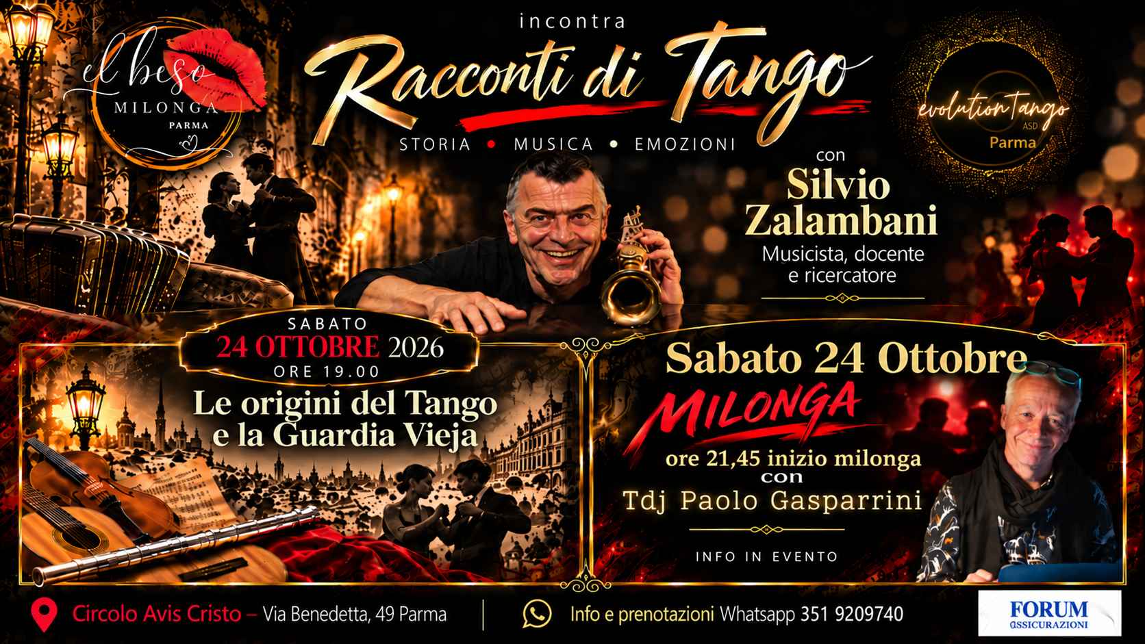 Racconti di tango con Silvio Zalambani, milonga El Beso Tdj Paolo Gasparrini
