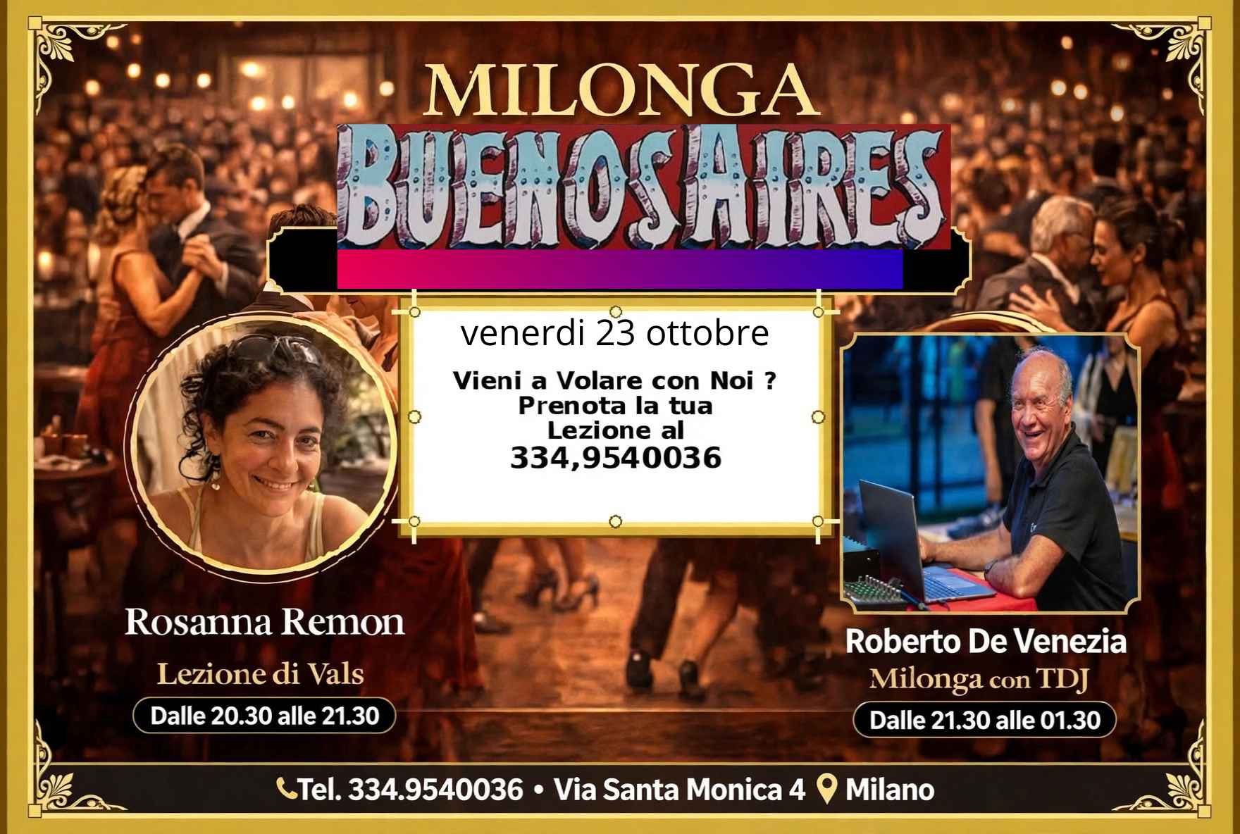 Noche De Milonga►lezione in Preserata "
