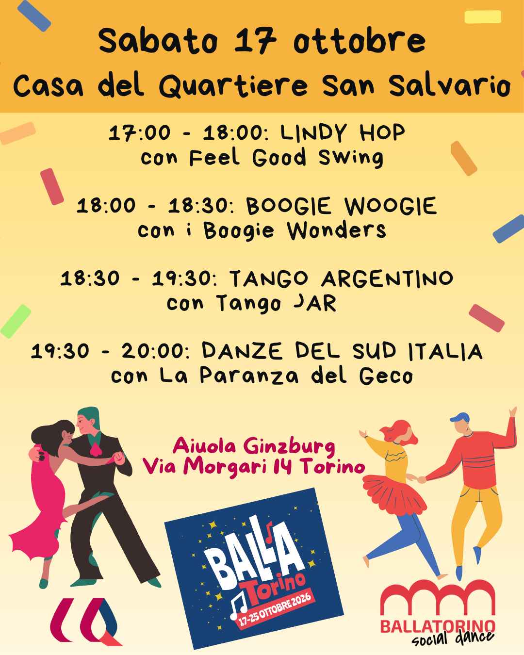 Milonga gratuita alla Casa del Quartiere di San Salvario in occasione di Balla Torino