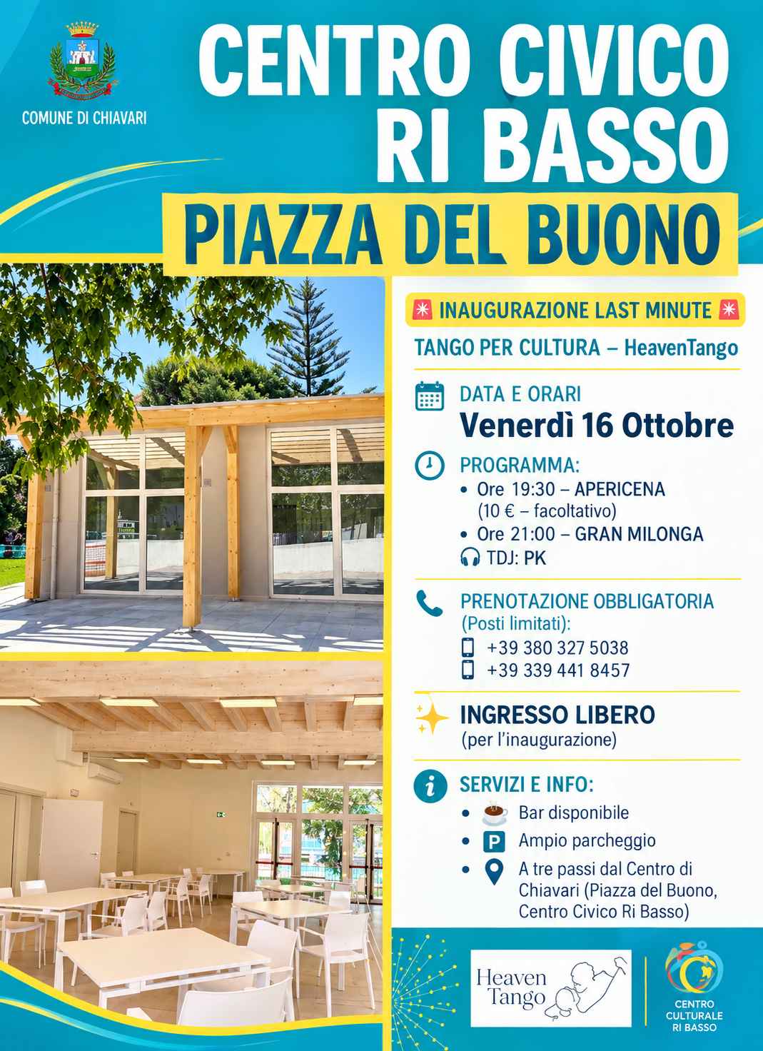 Inaugurazione Last Minute "tango per Cultura" – Heaventango Gratis!!