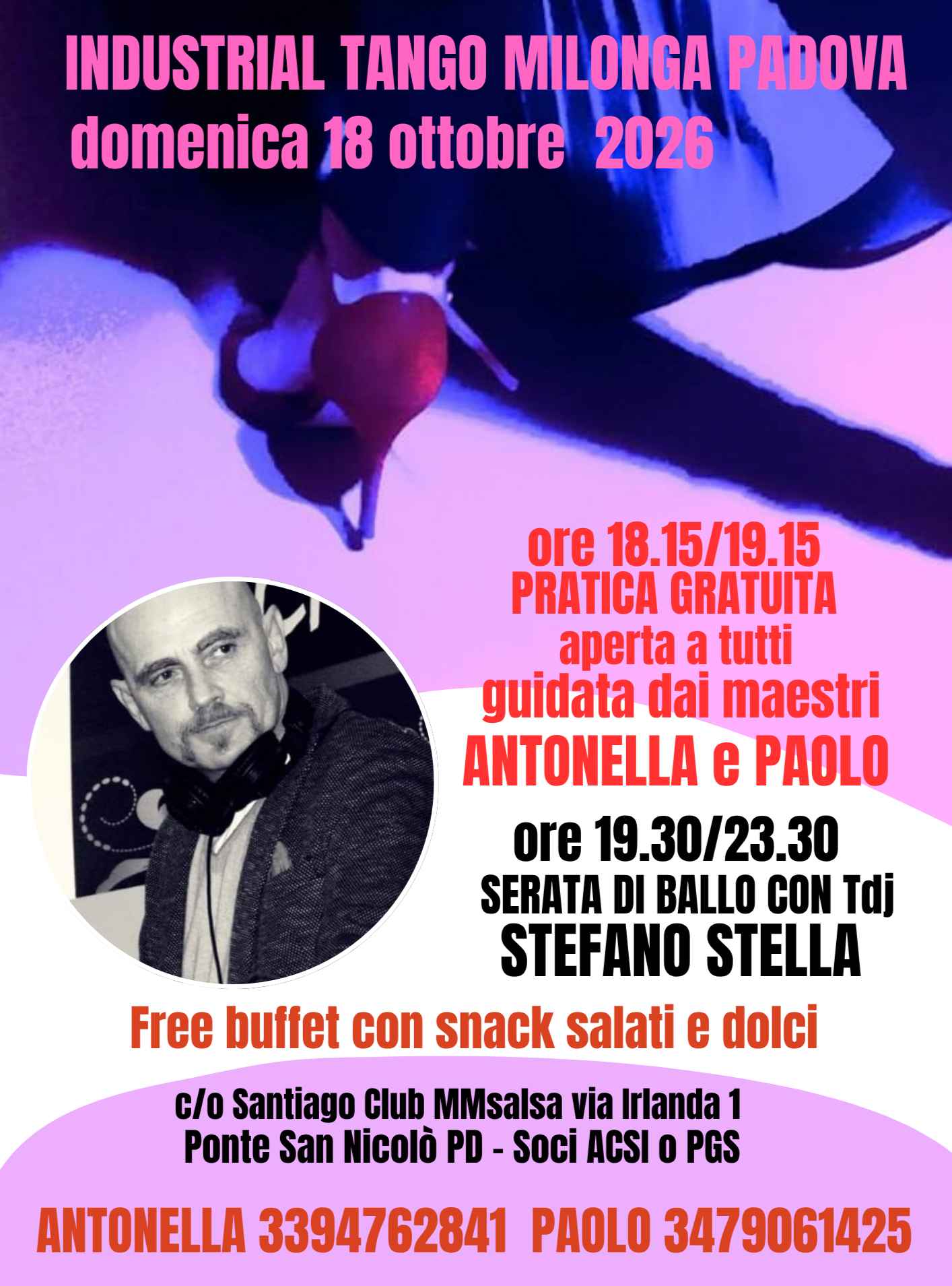 Industrial Tango Milonga: pratica gratuita con Antonella e Paolo; serata con Tdj Stefano Stella