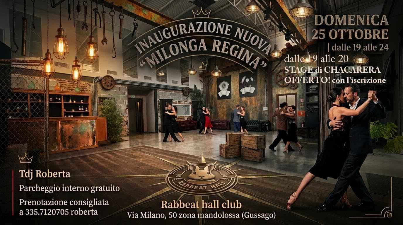 Inaugurazione "milonga Regina" con stage di Chacarera O f f e r t o! Tdj Roberta