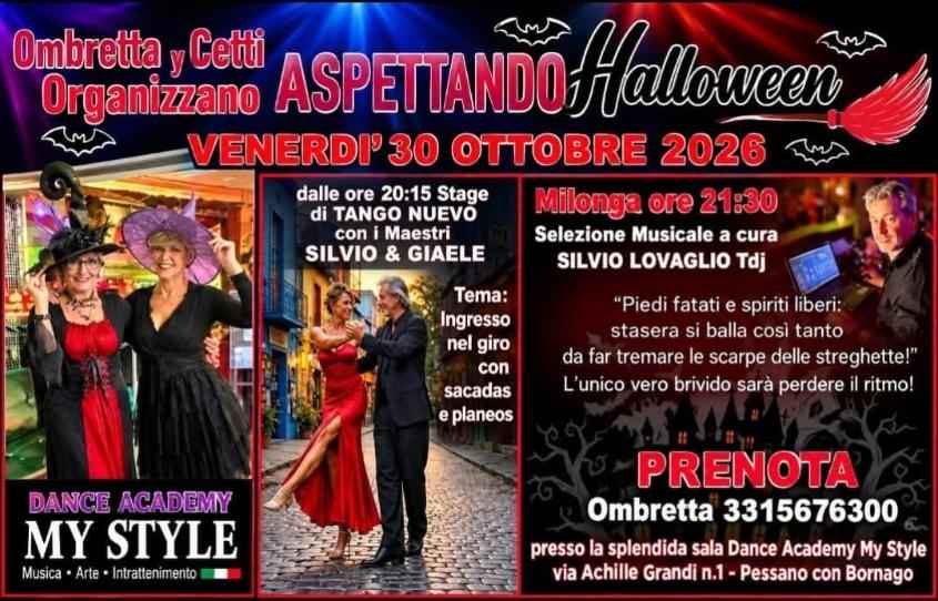 Venerdi 30 Ottobre Ombretta E Cetty Organizzano Aspettando Halloween . Stage E Milonga Tdj Silvio