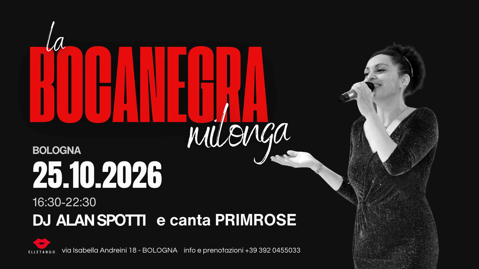 Elletango - Milonga La Bocanegra - dj Alan Spotti + camei canori di Primrose Peloso