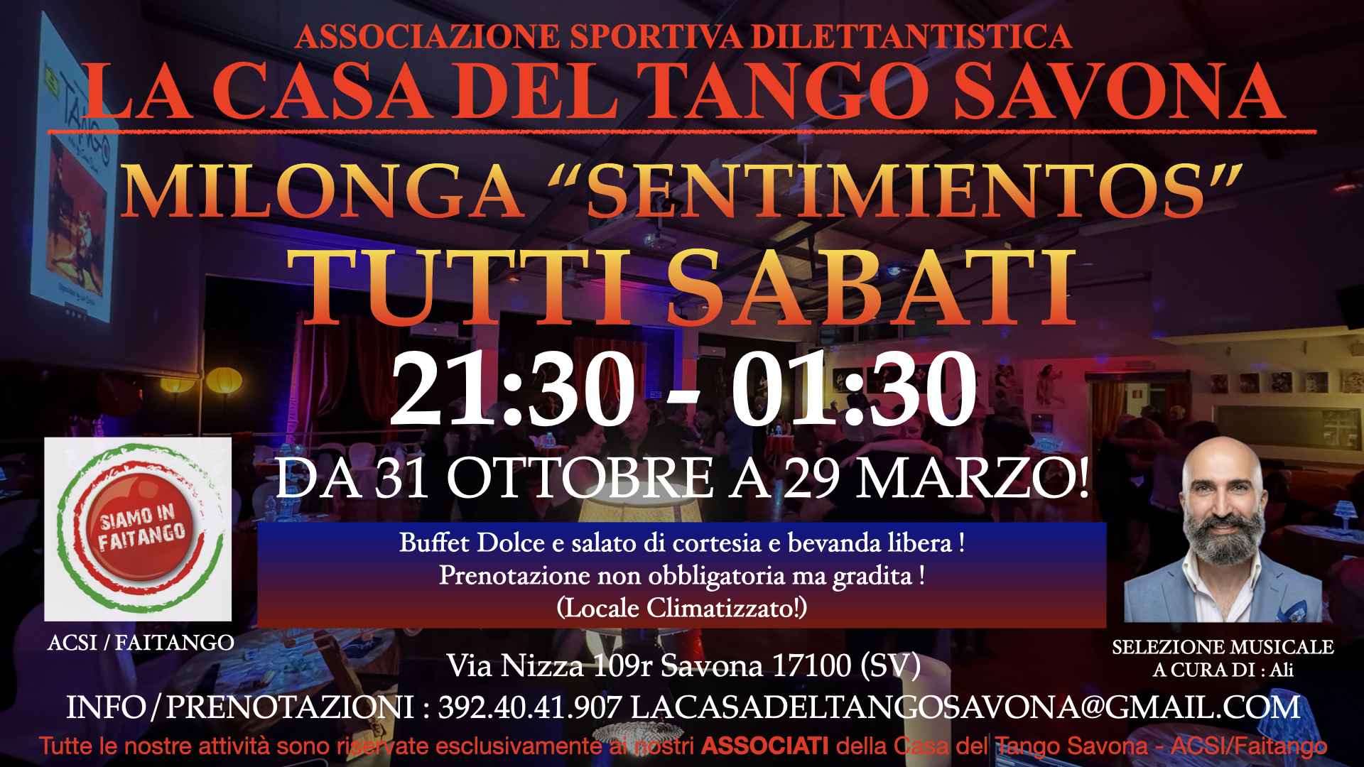 Milonga "sentimientos" alla Casa del Tango Savona Asd - Tdj Ali (Il Persiano)!