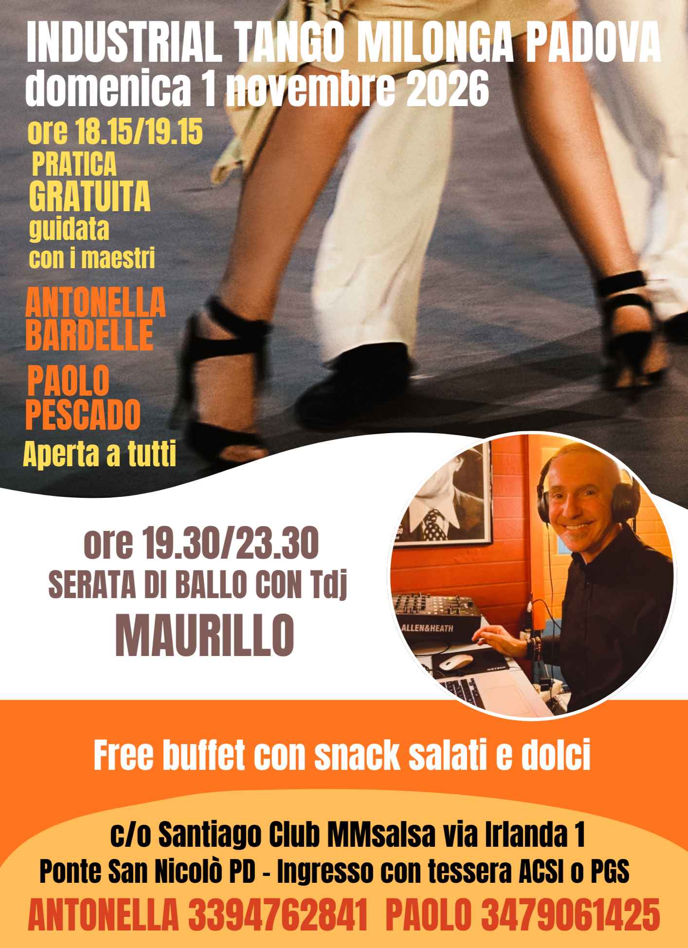 Industrial Tango Milonga: pratica gratuita con Anto Bardelle e Paolo Pescado; serata con Dj Maurillo