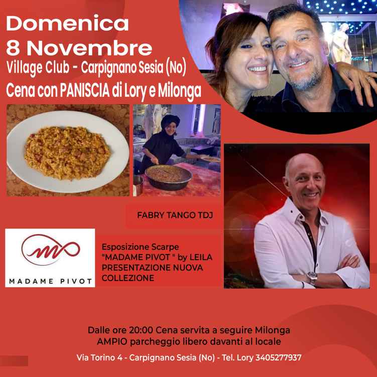 Cena + Milonga al Village di Carpignano Sesia (No) con Marco e Lory Tango Argentino